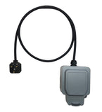 IP66 weatherproof single socket extension lead, H07RN-F rubber cable.