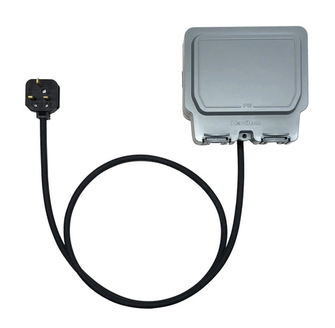 Double weatherproof IP66 extension lead H07RN-F rubber cable. DIY, gardening, pressure washer, heater