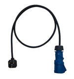 13A UK plug to 16A CEE IEC 60309 commando socket extension lead, hook up.