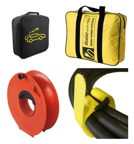 Cable storage bags and solutions for extension leads, EV granny chargers, marine and ambulance shoreline leads