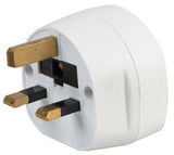 Travel adaptor to use an American US NEMA 5-15 plug with a UK 13A socket.