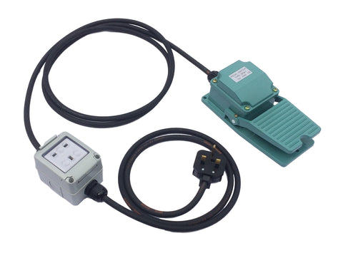 Workshop woodworking foot operated pedal switch with N/C, N/O and latching options.