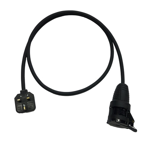 13A plug to 16A European socket extension lead, ideal for hot tub, garden heater, Citroen Ami