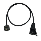 Extension lead to enable hot tubs with a 16A European Schuko or CEE7/7 plug to be connected to a UK 13A socket. H07RN-F rubber cable.