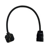 EV charging adaptor to enable EV granny chargers with a Swiss 10A or 16A plug to be used with a UK 13A socket.