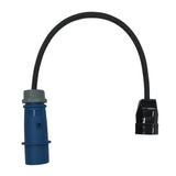 EV charging adaptor to enable EV granny chargers with a Swiss 10A or 16A plug to be used with a 16A IEC60309 commando socket.