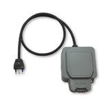 EV granny charger weatherproof travel adaptor to enable granny chargers with a UK 13A plug to be used with a 16A Italian socket.