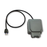 EV granny charger weatherproof travel adaptor to enable granny chargers with a UK 13A plug to be used with a 10A Italian o socket.