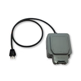 EV granny charger weatherproof travel adaptor to enable granny chargers with a UK 13A plug to be used with a 10A Swiss socket.