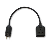 Heavy duty travel adaptor to enable appliances with a UK 13A plug to be used with 16A European 2 pin Schuko or French sockets. H07RN-F rubber cable.