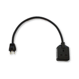 Heavy duty travel adaptor to enable appliances with a UK 13A plug to be used with 10A Swiss sockets. H07RN-F rubber cable.