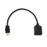 Heavy duty travel adaptor to enable appliances with a UK 13A plug to be used with 16A Swiss sockets. H07RN-F rubber cable.