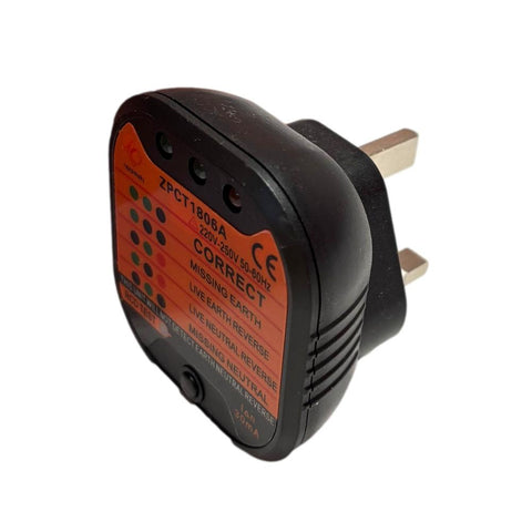 13A UK socket tester plug with RCD 30mA tester function.