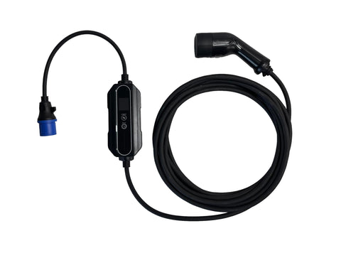 Advanced EV type 2 granny chargers with adaptors for use across Europe and Scandinavia and on campsites and marinas 