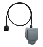 IP66 weatherproof single socket extension lead, H07RN-F rubber cable. 