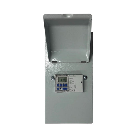 Heavy duty time switch (230/415v, 16A/32A options) in metal enclosure