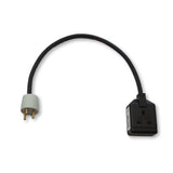 Heavy duty travel adaptor to enable appliances with a UK 13A plug to be used with 16A Danish sockets. H07RN-F rubber cable.
