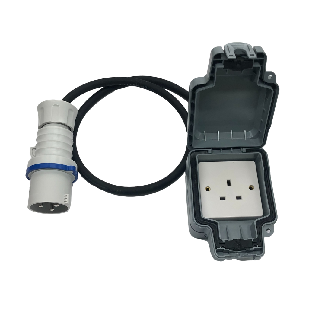 Generator weatherproof CEE and Schuko single socket adaptors (230v, 41 ...