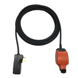 13A UK extension lead with H07RN-F rubber cable, RCD plug and weatherproof IP54 socket..