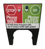COVID19 shop retail footfall capacity remote control sign mounted traffic light system 
