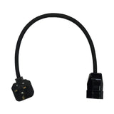 Heavy duty travel adaptors to enable appliance with an Swiss 10A or 16A plug to be used with a UK 13A socket. H07RN-F rubber cable.