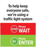 COVID19 shop retail footfall capacity remote control traffic light system spare sign A4